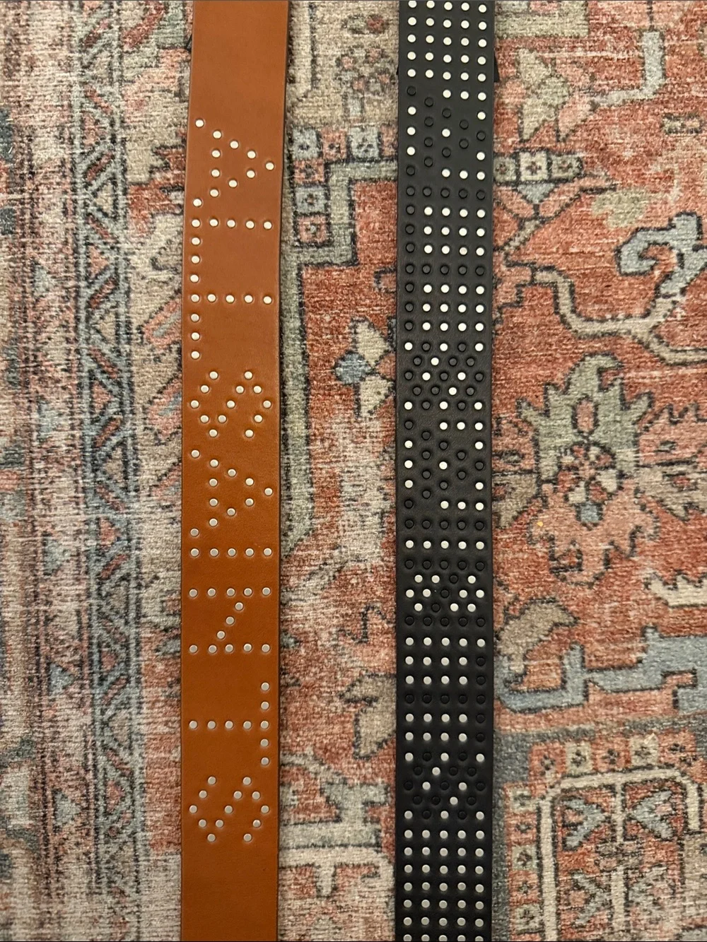ALL SAINTS Studded Leather Belts in Brown and Black Sz L - NWT!